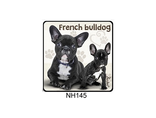 (NH145) Hűtőmágnes 7,5 cm x 7,5 cm - French Bulldog – Kutyás ajándékok